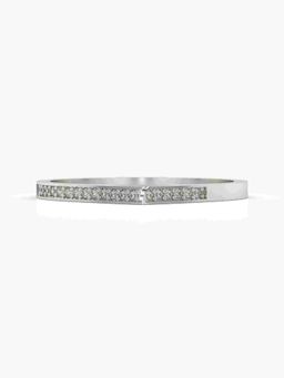 Valanova - Sterling Silver Plated with White Gold and Certified Lab Grown Diamond 0.11Cts Ring