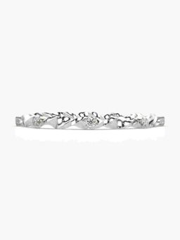 Valanova - Sterling Silver Plated with White Gold and Certified Lab Grown Diamond 0.08Cts Ring