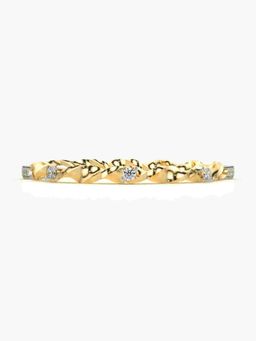 Valanova - Sterling Silver Plated with Yellow Gold and Certified Lab Grown Diamond 0.08Cts Ring