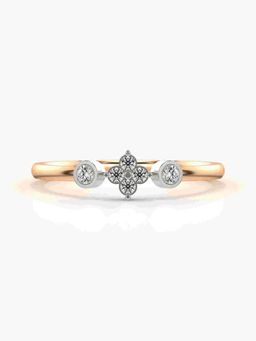 Valanova - Sterling Silver Plated with Rose Gold and Certified Lab Grown Diamond 0.12Cts Ring