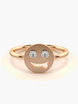 Valanova - Sterling Silver Plated with Rose Gold and Certified Lab Grown Diamond 0.04Cts Ring