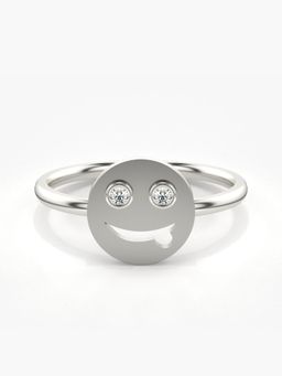 Valanova - Sterling Silver Plated with White Gold and Certified Lab Grown Diamond 0.04Cts Ring