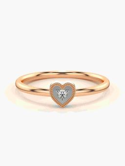 Valanova - Sterling Silver Plated with Rose Gold and Certified Lab Grown Diamond 0.03Cts Ring