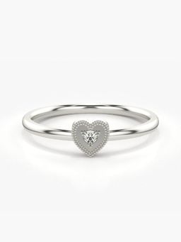 Valanova - Sterling Silver Plated with White Gold and Certified Lab Grown Diamond 0.03Cts Ring