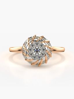 Valanova - Sterling Silver Plated with Rose Gold and Certified Lab Grown Diamond 0.34Cts Ring