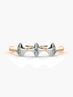 Valanova - Sterling Silver Plated with Rose Gold and Certified Lab Grown Diamond 0.07Cts Ring