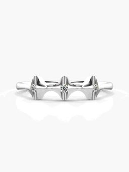Valanova - Sterling Silver Plated with White Gold and Certified Lab Grown Diamond 0.07Cts Ring