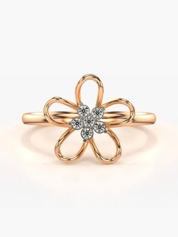 Valanova - Sterling Silver Plated with Rose Gold and Certified Lab Grown Diamond 0.08Cts Ring