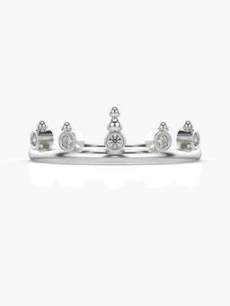 Valanova - Sterling Silver Plated with White Gold and Certified Lab Grown Diamond 0.07Cts Ring