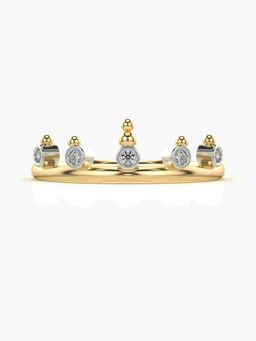 Valanova - Sterling Silver Plated with Yellow Gold and Certified Lab Grown Diamond 0.07Cts Ring