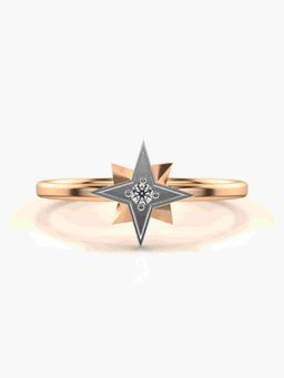 Valanova - Sterling Silver Plated with Rose Gold and Certified Lab Grown Diamond 0.04Cts Ring