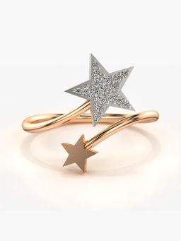 Valanova - Sterling Silver Plated with Rose Gold and Certified Lab Grown Diamond 0.10Cts Ring