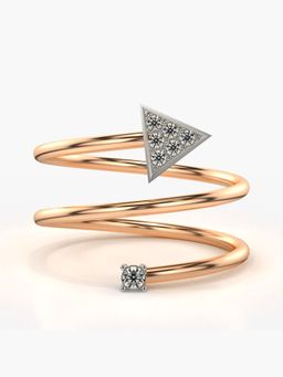 Valanova - Sterling Silver Plated with Rose Gold and Certified Lab Grown Diamond 0.11Cts Ring