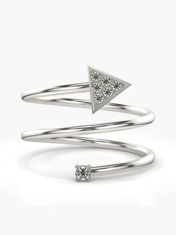 Valanova - Sterling Silver Plated with White Gold and Certified Lab Grown Diamond 0.11Cts Ring