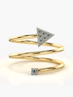 Valanova - Sterling Silver Plated with Yellow Gold and Certified Lab Grown Diamond 0.11Cts Ring