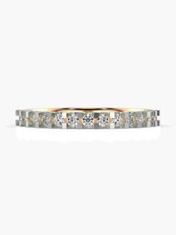 Valanova - Sterling Silver Plated with Rose Gold and Certified Lab Grown Diamond 0.38Cts Ring