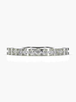 Valanova - Sterling Silver Plated with White Gold and Certified Lab Grown Diamond 0.38Cts Ring