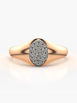 Valanova - Sterling Silver Plated with Rose Gold and Certified Lab Grown Diamond 0.16Cts Ring