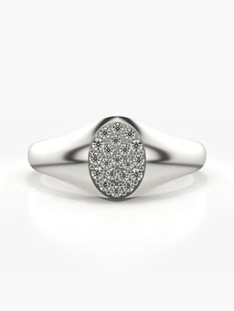 Valanova - Sterling Silver Plated with White Gold and Certified Lab Grown Diamond 0.16Cts Ring