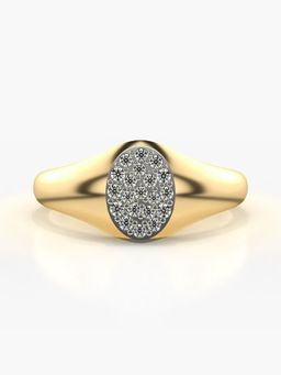 Valanova - Sterling Silver Plated with Yellow Gold and Certified Lab Grown Diamond 0.16Cts Ring