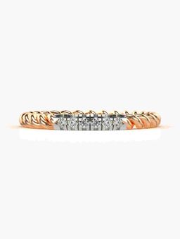Valanova - Sterling Silver Plated with Rose Gold and Certified Lab Grown Diamond 0.08Cts Ring