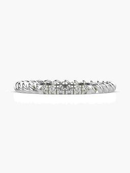 Valanova - Sterling Silver Plated with White Gold and Certified Lab Grown Diamond 0.08Cts Ring