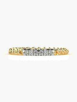 Valanova - Sterling Silver Plated with Yellow Gold and Certified Lab Grown Diamond 0.08Cts Ring