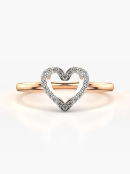 Valanova - Sterling Silver Plated with Rose Gold and Certified Lab Grown Diamond 0.12Cts Ring