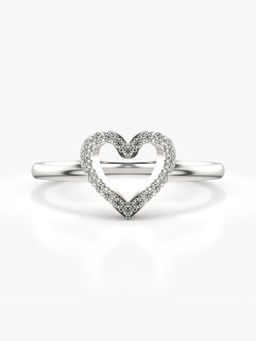 Valanova - Sterling Silver Plated with White Gold and Certified Lab Grown Diamond 0.12Cts Ring