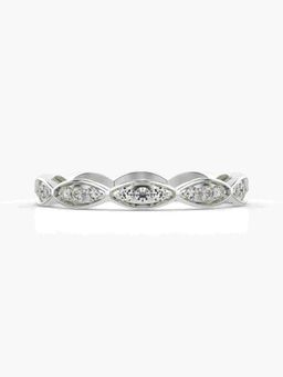 Valanova - Sterling Silver Plated with White Gold and Certified Lab Grown Diamond 0.15Cts Ring