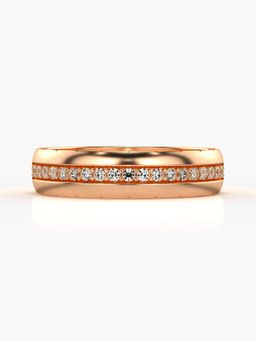 Valanova - Sterling Silver Plated with Rose Gold and Certified Lab Grown Diamond 0.18Cts Ring