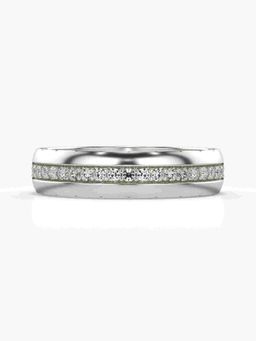 Valanova - Sterling Silver Plated with White Gold and Certified Lab Grown Diamond 0.18Cts Ring