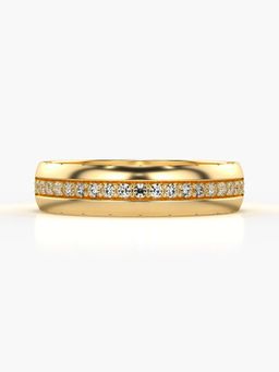 Valanova - Sterling Silver Plated with Yellow Gold and Certified Lab Grown Diamond 0.18Cts Ring