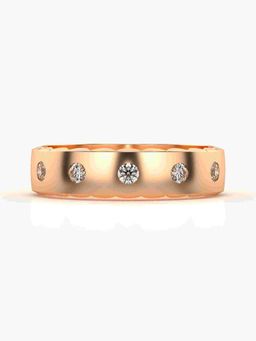 Valanova - Sterling Silver Plated with Rose Gold and Certified Lab Grown Diamond 0.20Cts Ring