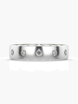 Valanova - Sterling Silver Plated with White Gold and Certified Lab Grown Diamond 0.20Cts Ring