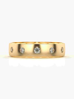 Valanova - Sterling Silver Plated with Yellow Gold and Certified Lab Grown Diamond 0.20Cts Ring