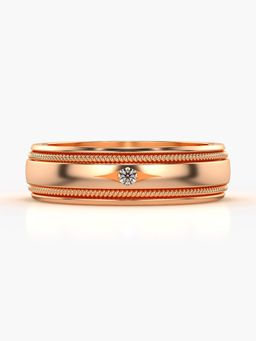 Valanova - Sterling Silver Plated with Rose Gold and Certified Lab Grown Diamond 0.03Cts Ring