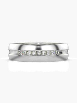 Valanova - Sterling Silver Plated with White Gold and Certified Lab Grown Diamond 0.13Cts Ring