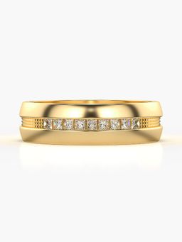 Valanova - Sterling Silver Plated with Yellow Gold and Certified Lab Grown Diamond 0.13Cts Ring