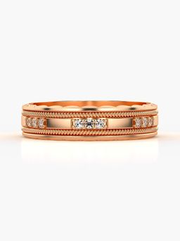 Valanova - Sterling Silver Plated with Rose Gold and Certified Lab Grown Diamond 0.09Cts Ring
