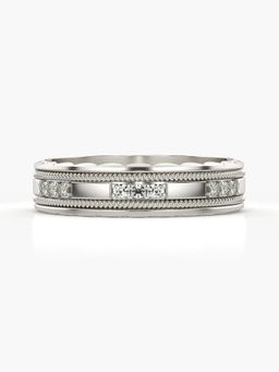 Valanova - Sterling Silver Plated with White Gold and Certified Lab Grown Diamond 0.09Cts Ring
