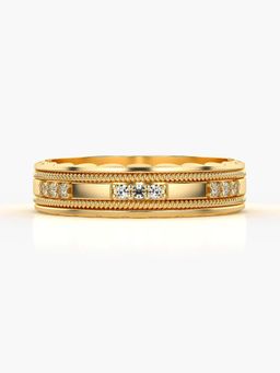 Valanova - Sterling Silver Plated with Yellow Gold and Certified Lab Grown Diamond 0.09Cts Ring