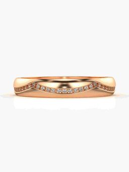 Valanova - Sterling Silver Plated with Rose Gold and Certified Lab Grown Diamond 0.17Cts Ring