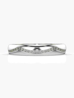 Valanova - Sterling Silver Plated with White Gold and Certified Lab Grown Diamond 0.17Cts Ring