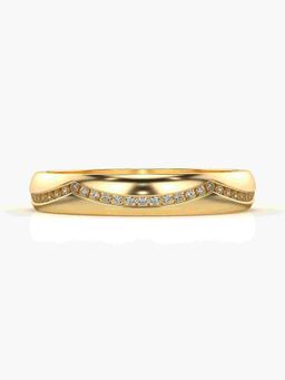 Valanova - Sterling Silver Plated with Yellow Gold and Certified Lab Grown Diamond 0.17Cts Ring