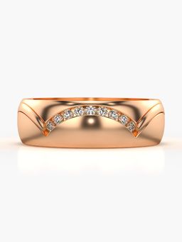 Valanova - Sterling Silver Plated with Rose Gold and Certified Lab Grown Diamond 0.13Cts Ring