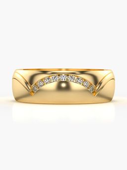 Valanova - Sterling Silver Plated with Yellow Gold and Certified Lab Grown Diamond 0.13Cts Ring