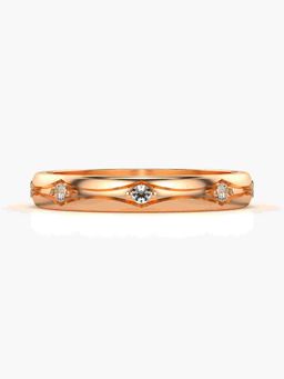 Valanova - Sterling Silver Plated with Rose Gold and Certified Lab Grown Diamond 0.08Cts Ring