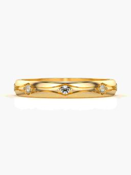Valanova - Sterling Silver Plated with Yellow Gold and Certified Lab Grown Diamond 0.08Cts Ring