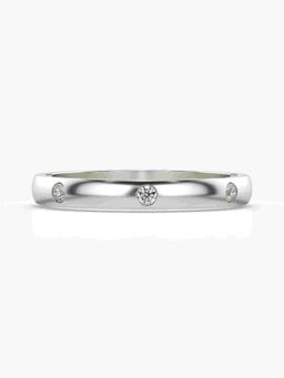 Valanova - Sterling Silver Plated with White Gold and Certified Lab Grown Diamond 0.07Cts Ring